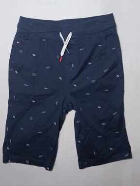 Tommy Hilfiger Boys Pull On Bermuda Shorts XL Navy Blue All Over Print Logo